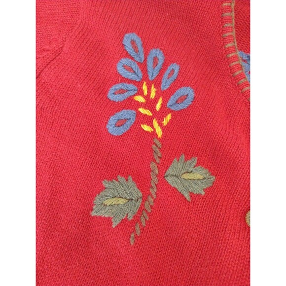 No Tags No Size Measures Like 1X Embroidered Knit Cardigan Button Sweater - Picture 6 of 14